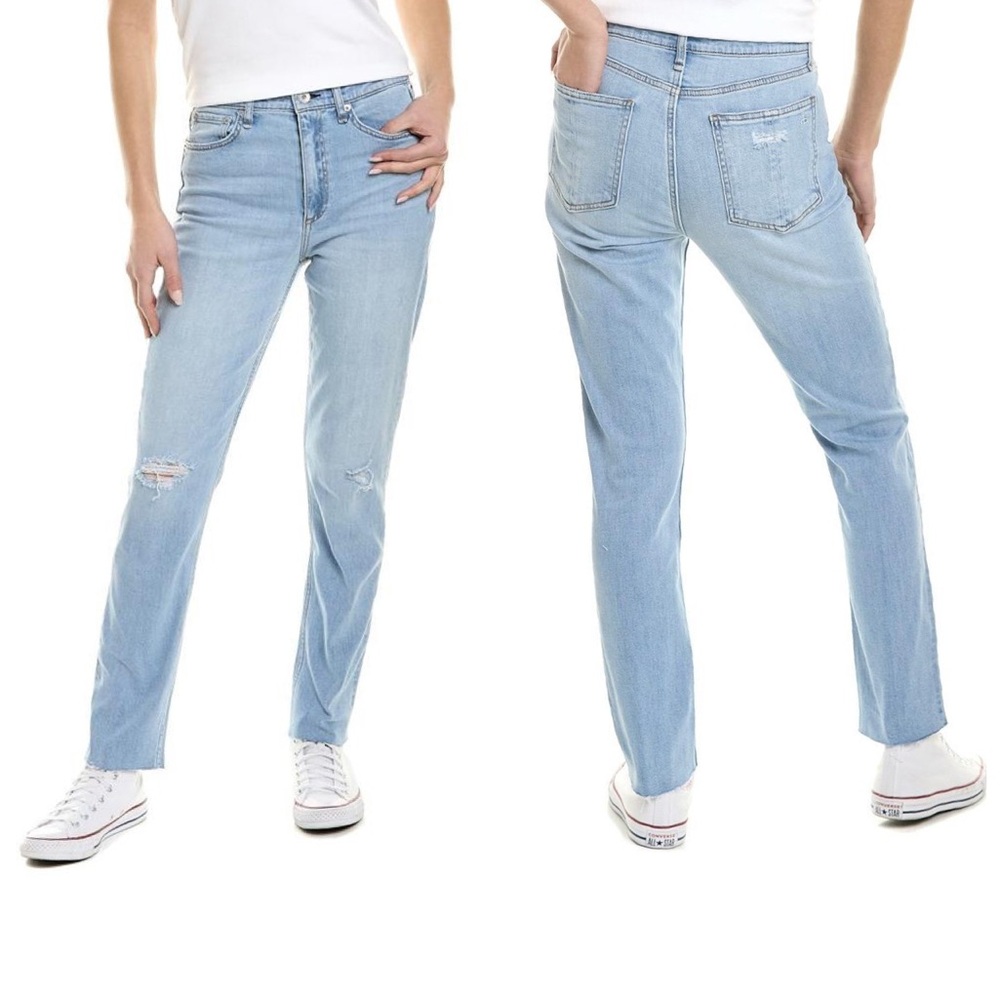 Rag & Bone Nina High-Rise Cigarette Light Blue Straight Leg Jeans